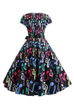 Una línea impresa Swing 1950s Vestidos