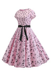 Una línea impresa Swing 1950s Vestidos