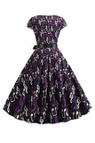 Una línea impresa Swing 1950s Vestidos