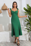 Correas de Espagueti Verde Vestido de Verano