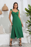 Correas de Espagueti Verde Vestido de Verano