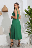 Correas de Espagueti Verde Vestido de Verano