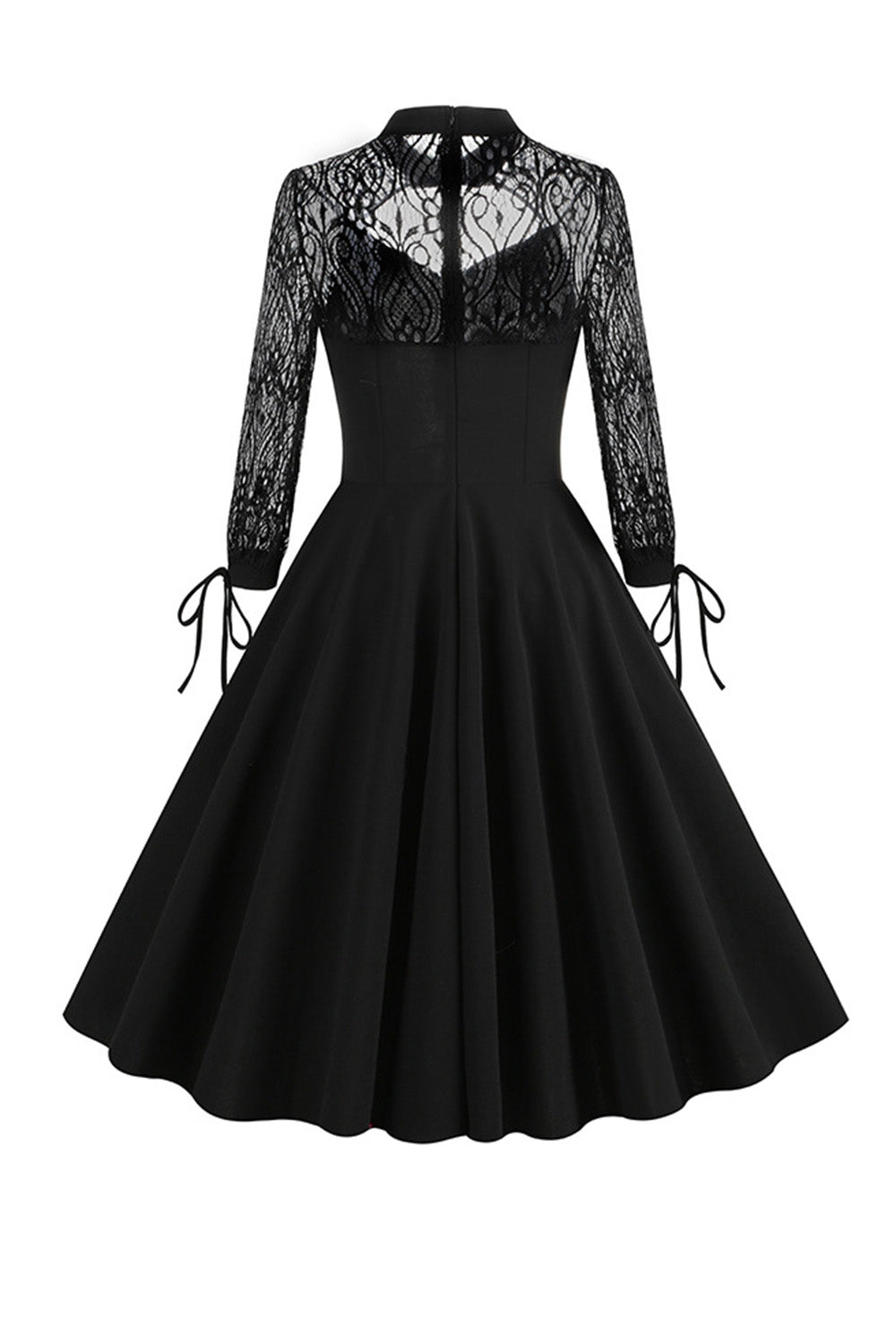 Mangas largas negras encaje vestido vintage