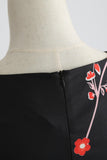 Vestido vintage de swing estampado sin mangas negro