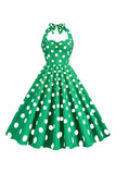 Pink Polka Dots Pin Up Vestido vintage de la década de 1950