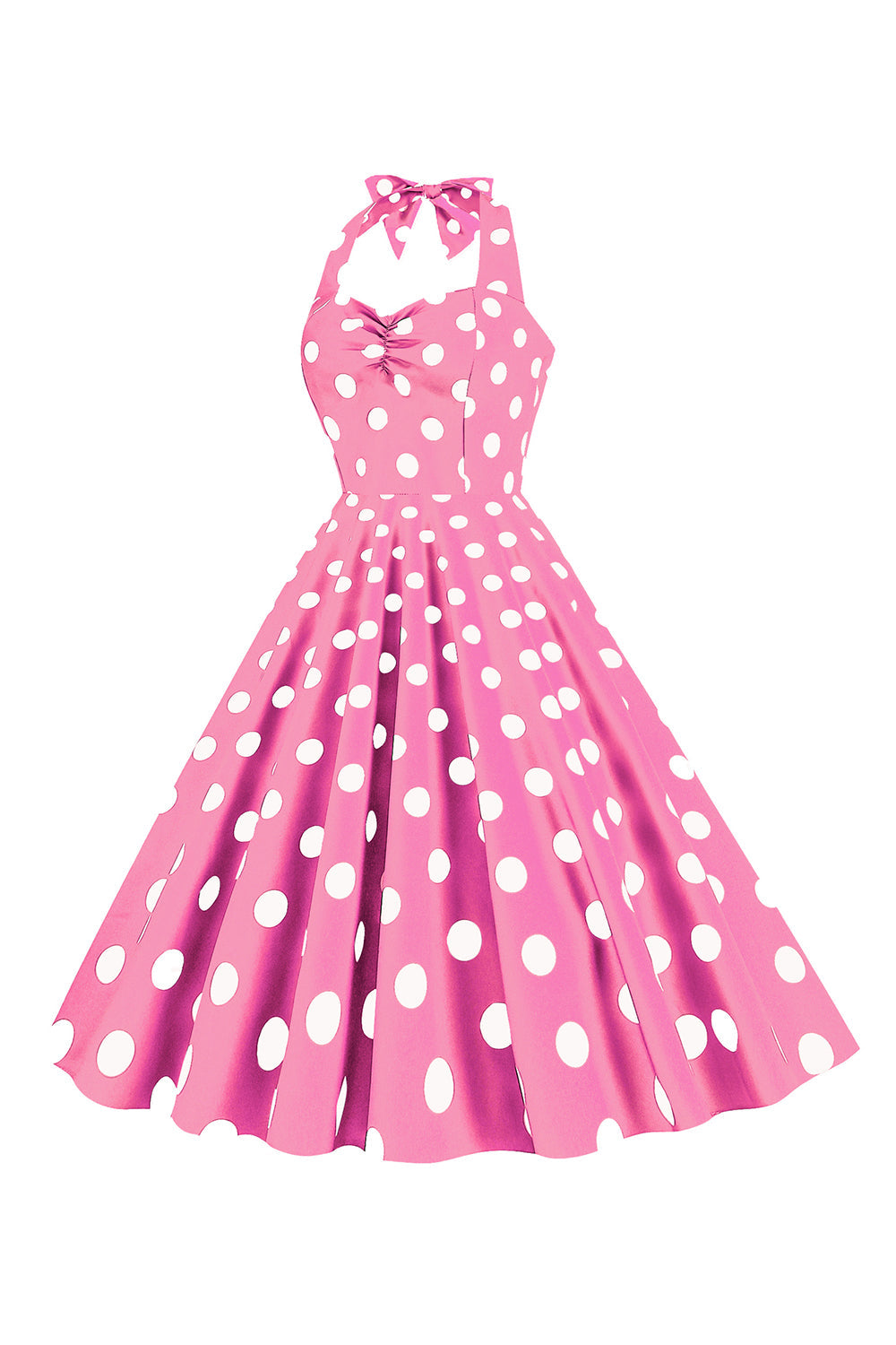 Pink Polka Dots Pin Up Vestido vintage de la década de 1950