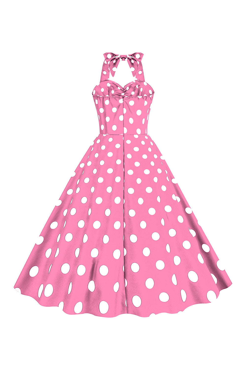 Pink Polka Dots Pin Up Vestido vintage de la década de 1950