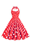 Pink Polka Dots Pin Up Vestido vintage de la década de 1950