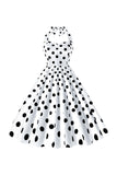 Pink Polka Dots Pin Up Vestido vintage de la década de 1950
