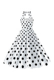 Pink Polka Dots Pin Up Vestido vintage de la década de 1950