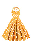 Pink Polka Dots Pin Up Vestido vintage de la década de 1950