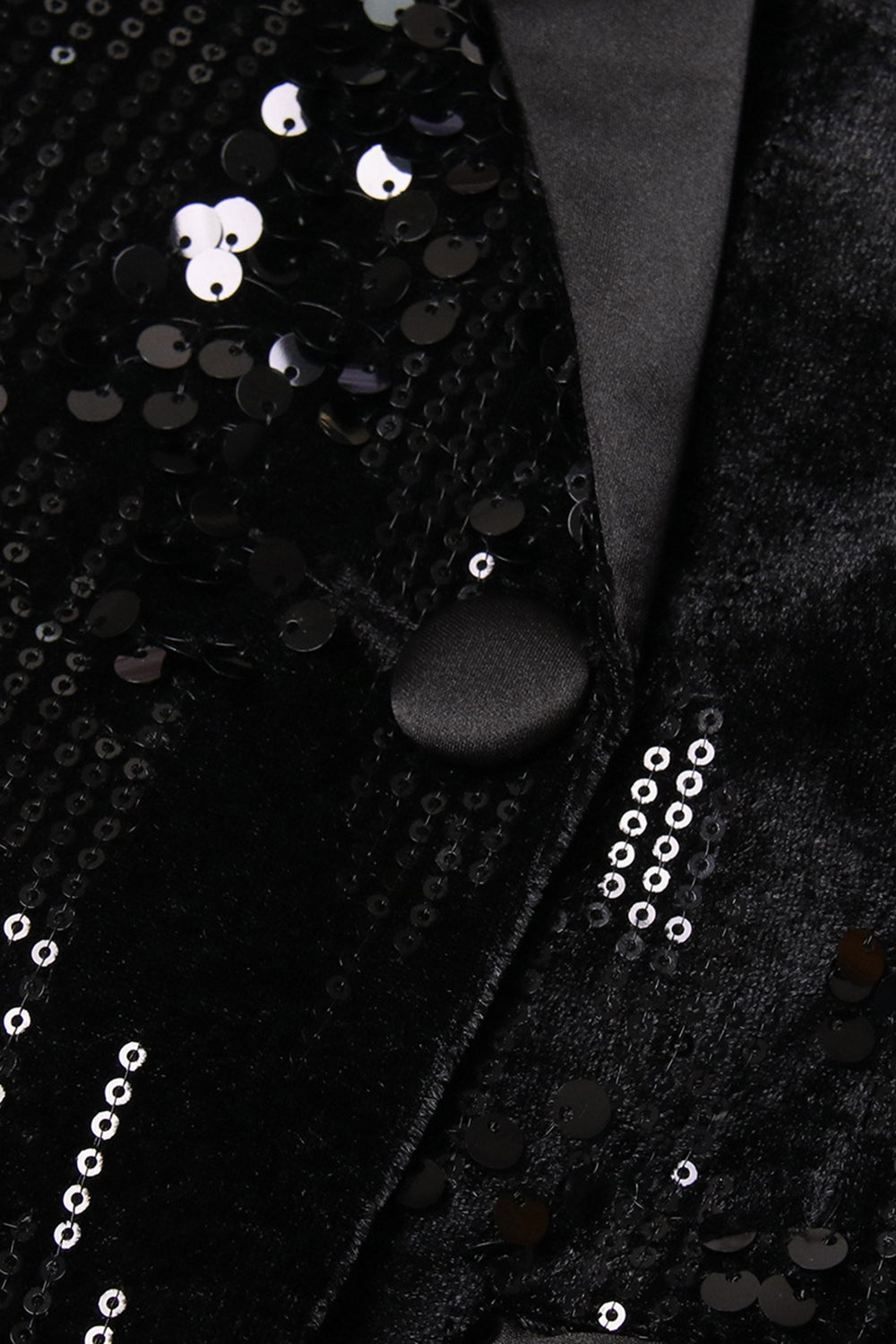 Sparkly Black Peak Lapel Selentejuelas Mujer Blazer con Plumas