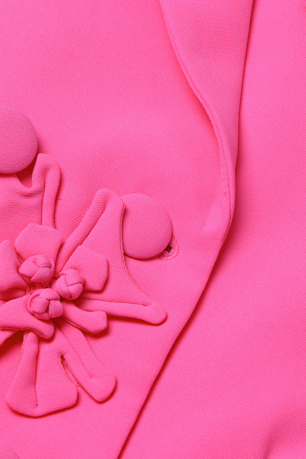 Fuchsia Double Breated Peak Lapel Blazer de Mujer con Flores