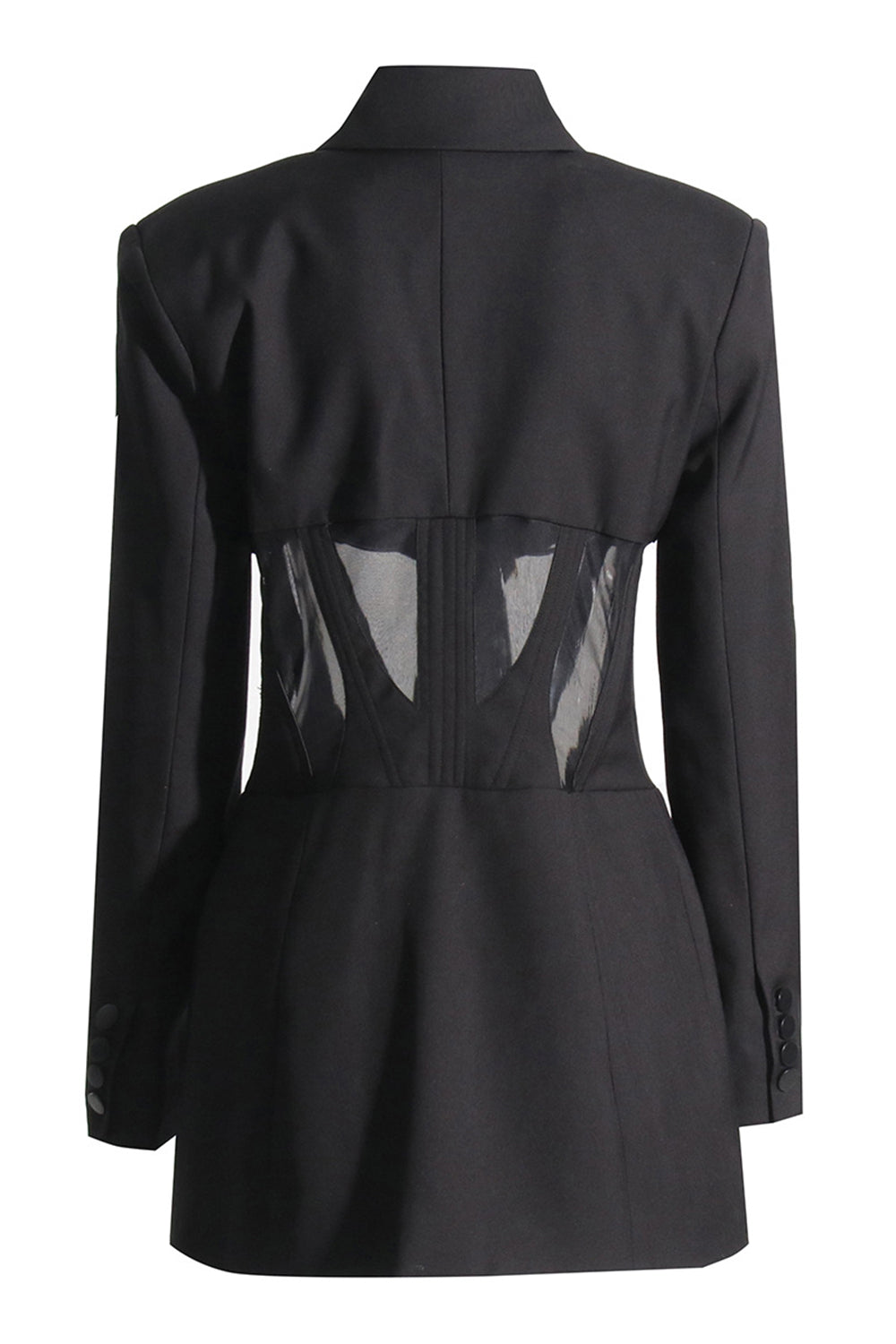 Corsé negro chal solapa mujer blazer