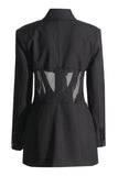 Corsé negro chal solapa mujer blazer