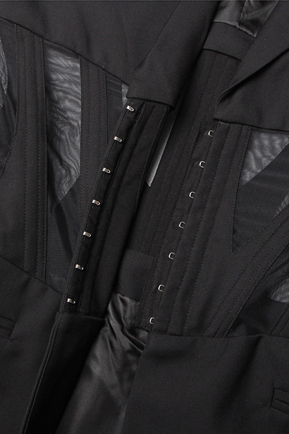 Corsé negro chal solapa mujer blazer