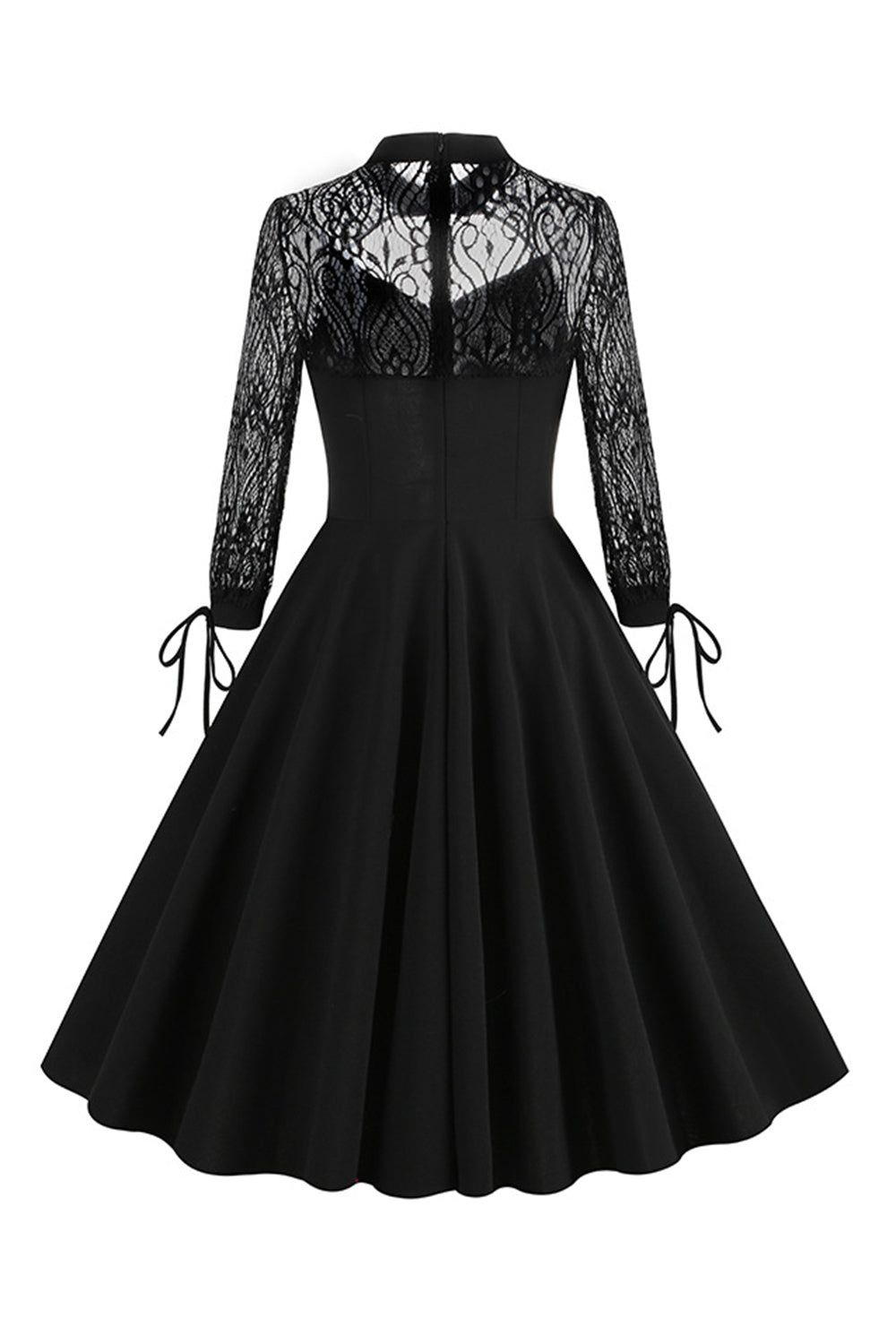 Vestido de encaje sin espalda hueco oscuro retro de Halloween