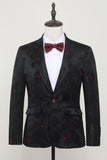 Blazer con muescas negro solapa