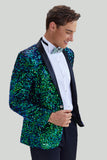 Chaqueta de lentejuelas verde para hombre