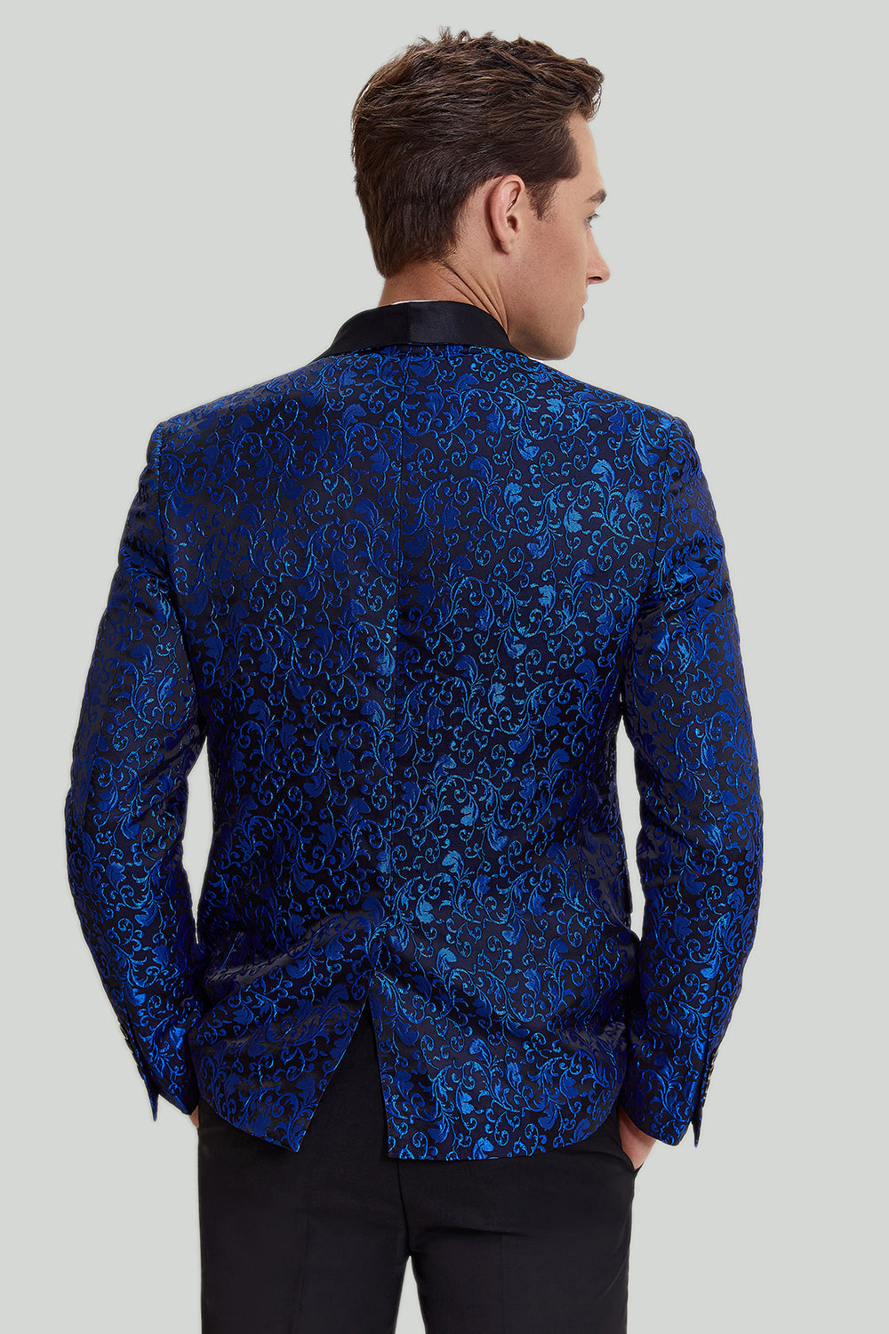 Royal Azul Chal Solapa 2 Piezas Delgado Propio Traje de Hombre