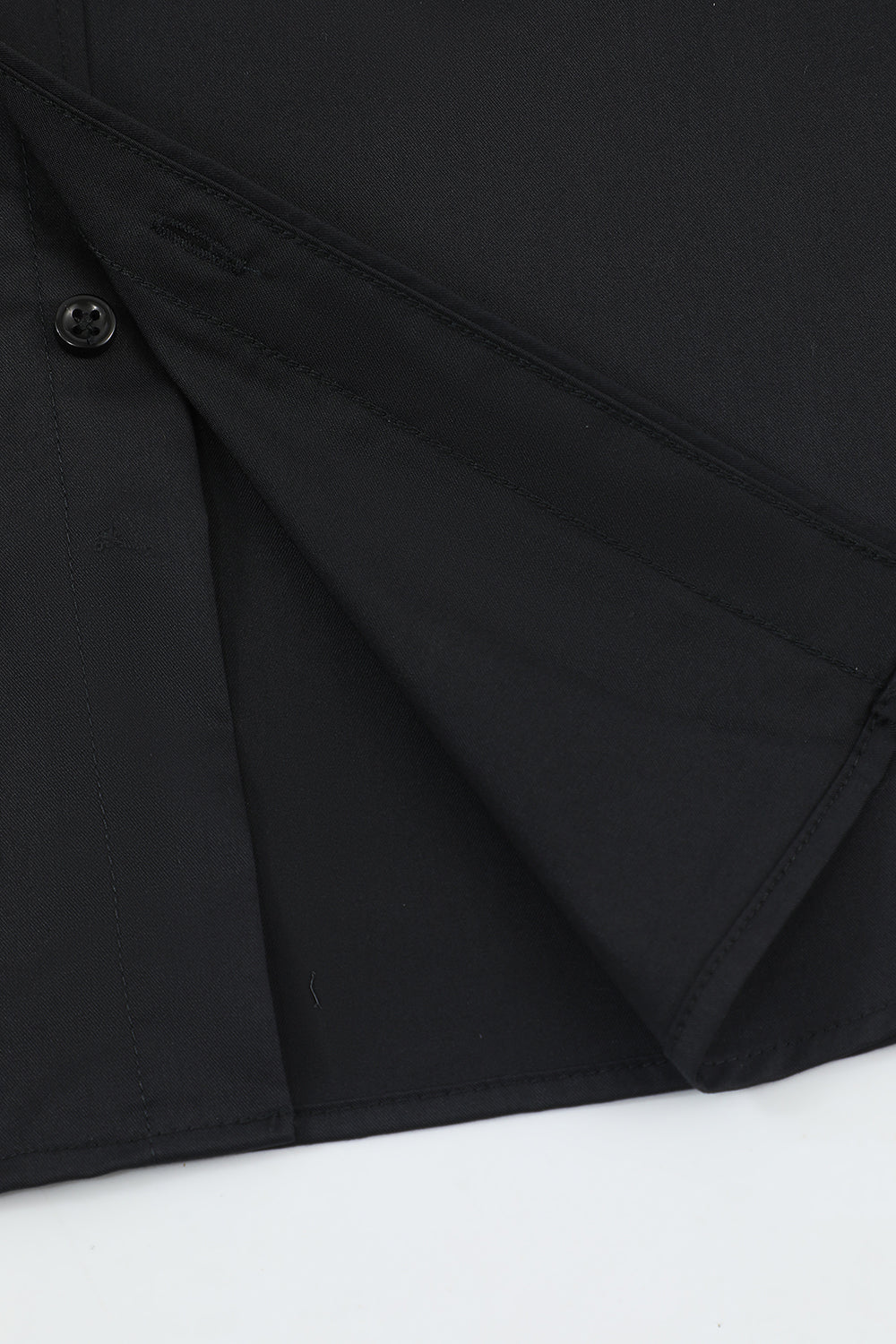 Camisa de traje de manga larga negra para hombres