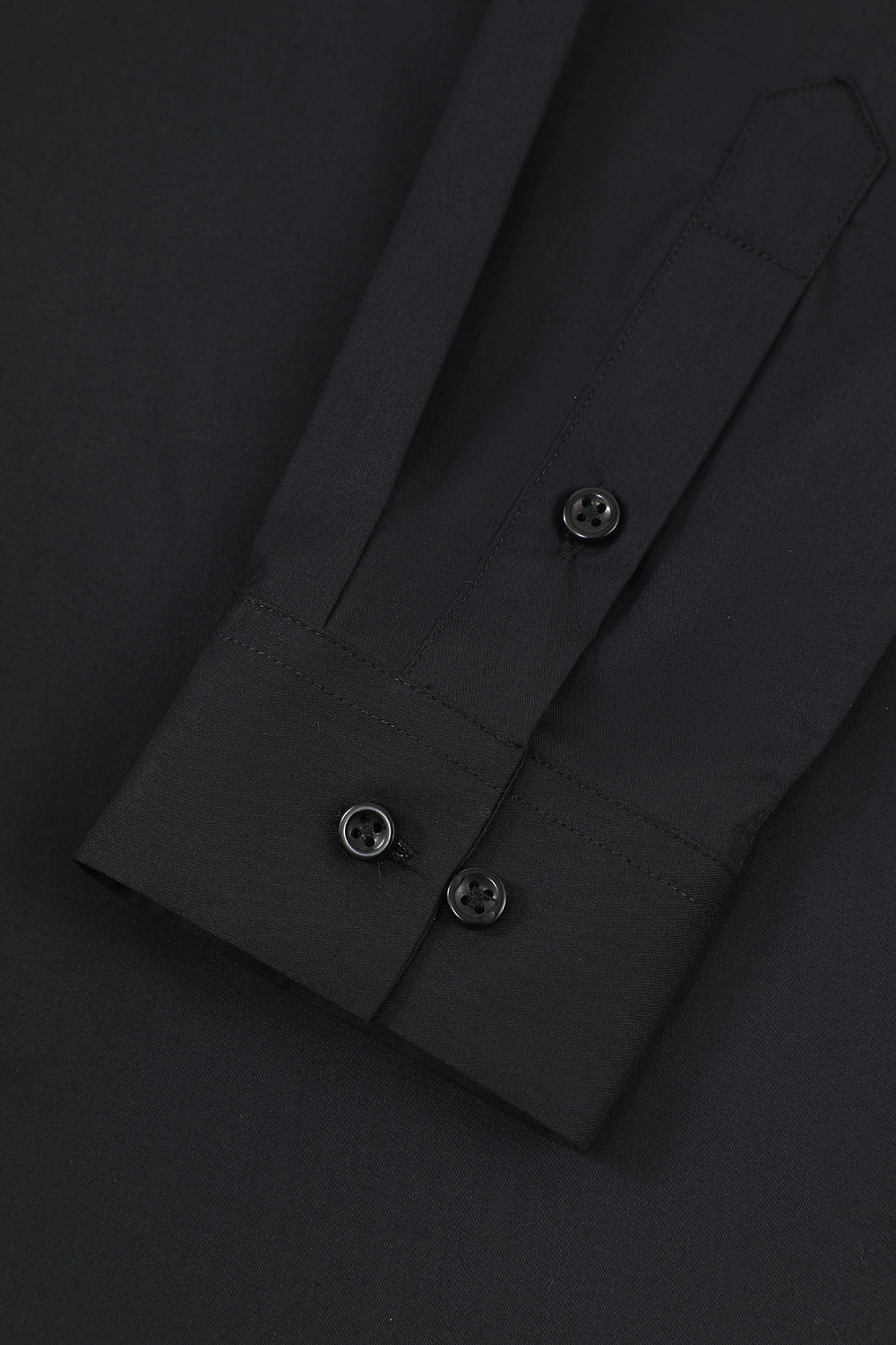 Camisa de traje de manga larga negra para hombres