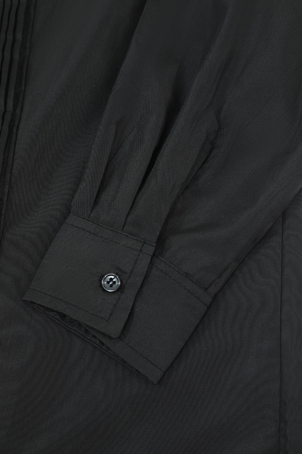 Camisa negra de traje para hombres manga larga