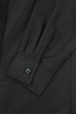 Camisa negra de traje para hombres manga larga