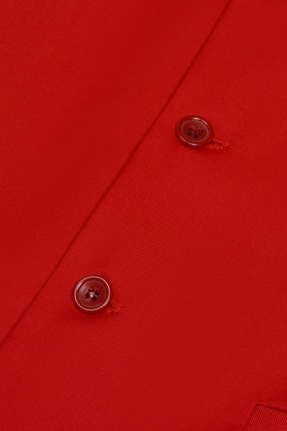 Chaleco de traje para hombre solapa de pecho rojo