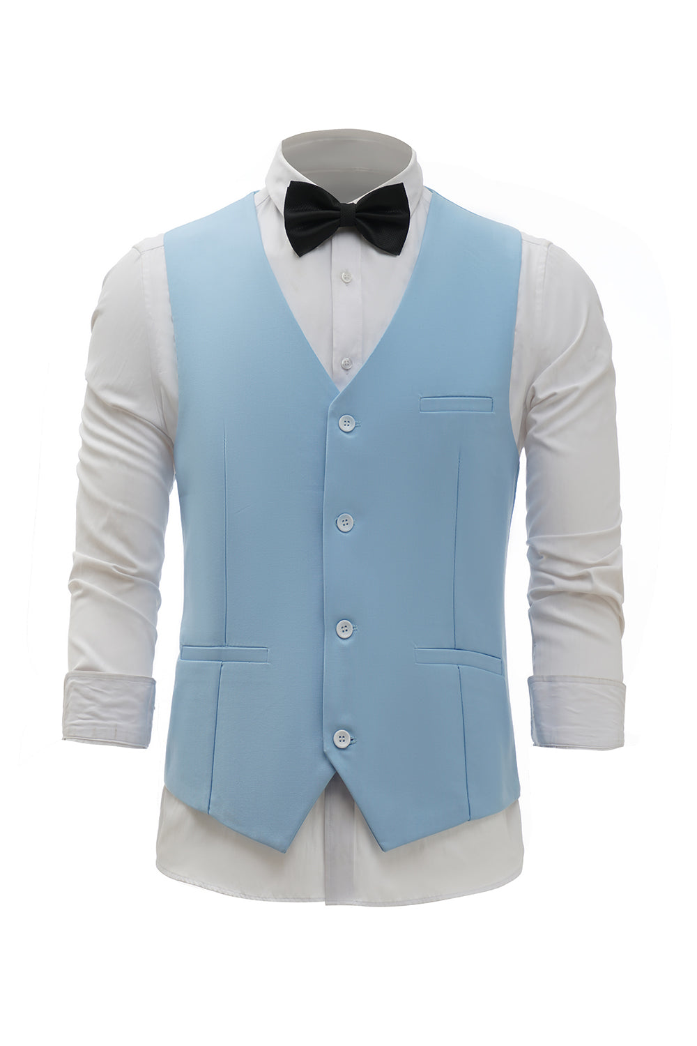 Chaleco de traje para hombre azul claro