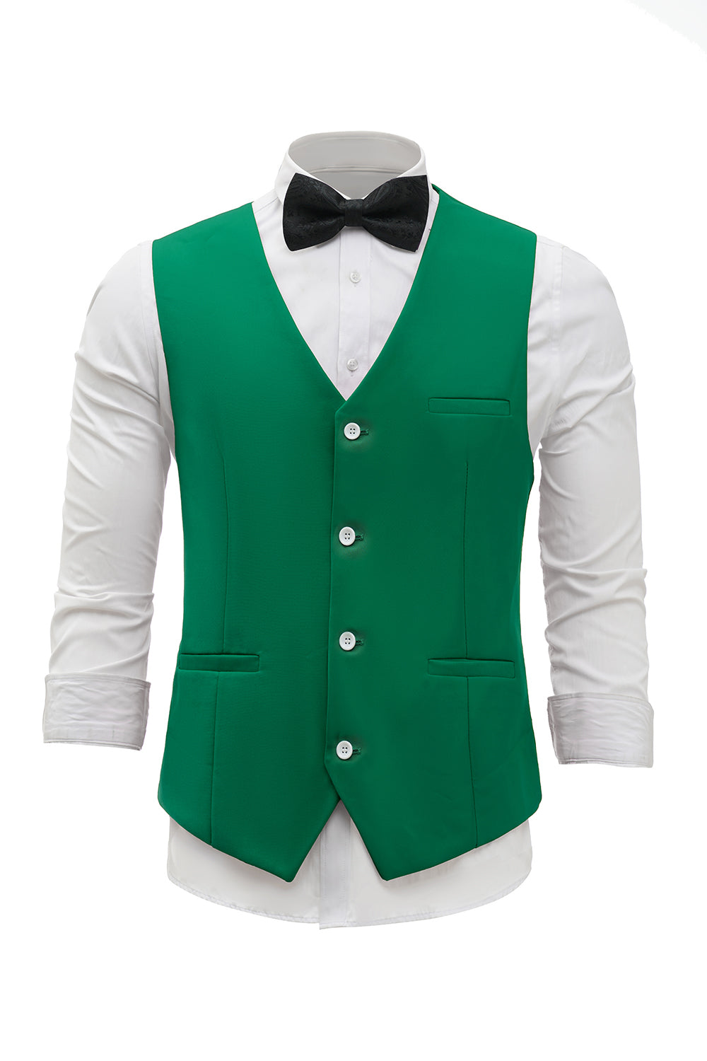Chaleco verde de traje para hombre