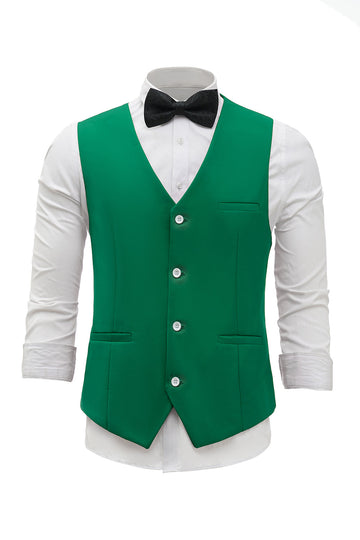 Chaleco verde de traje para hombre