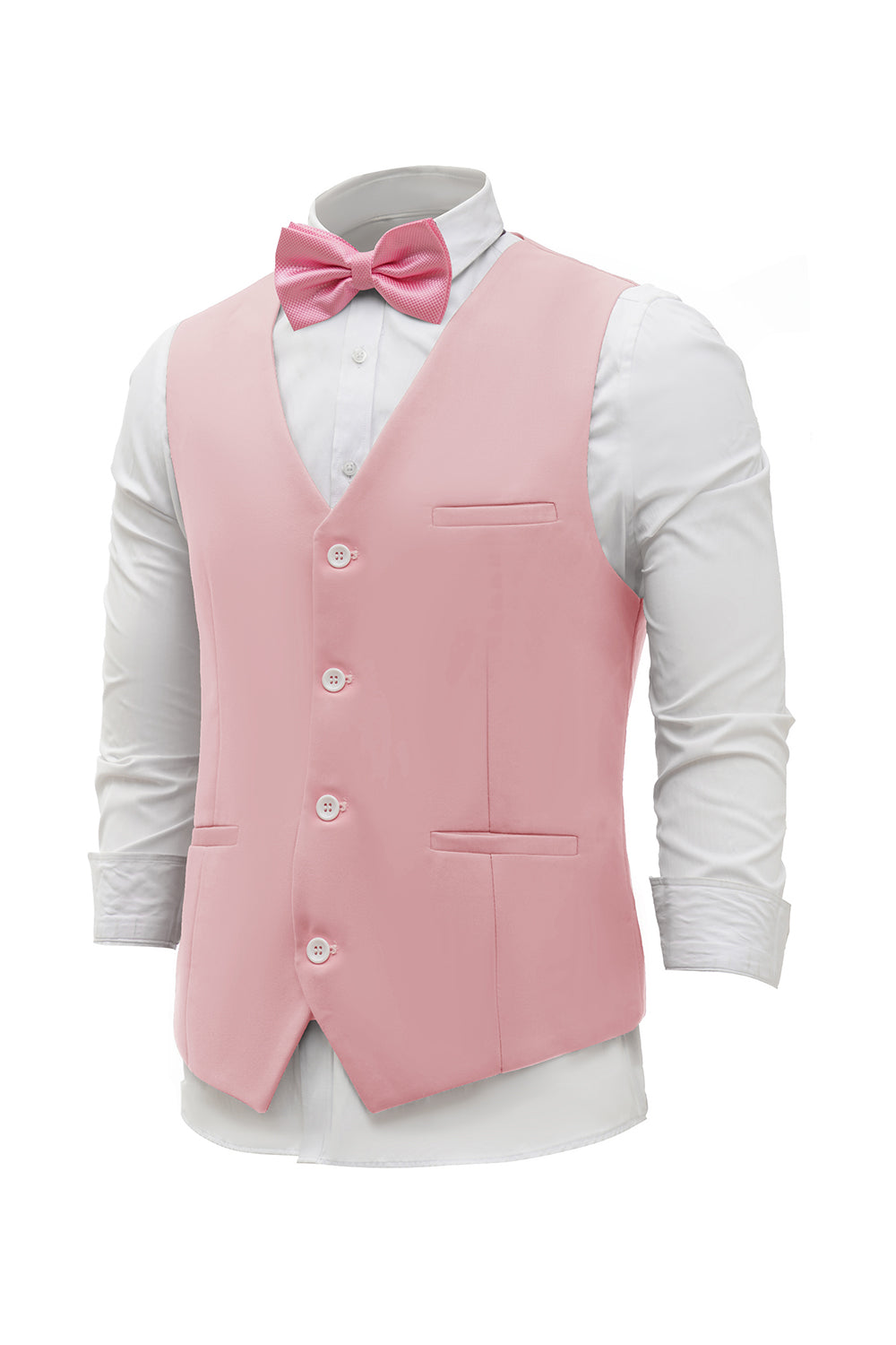 Chaleco rosa de traje para hombre