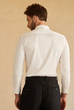 Manga Larga Camisa Blanca de Traje de Hombre