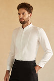 Manga Larga Camisa Blanca de Traje de Hombre