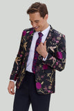 Negro Blazer de Fiesta Solapa de Muesca