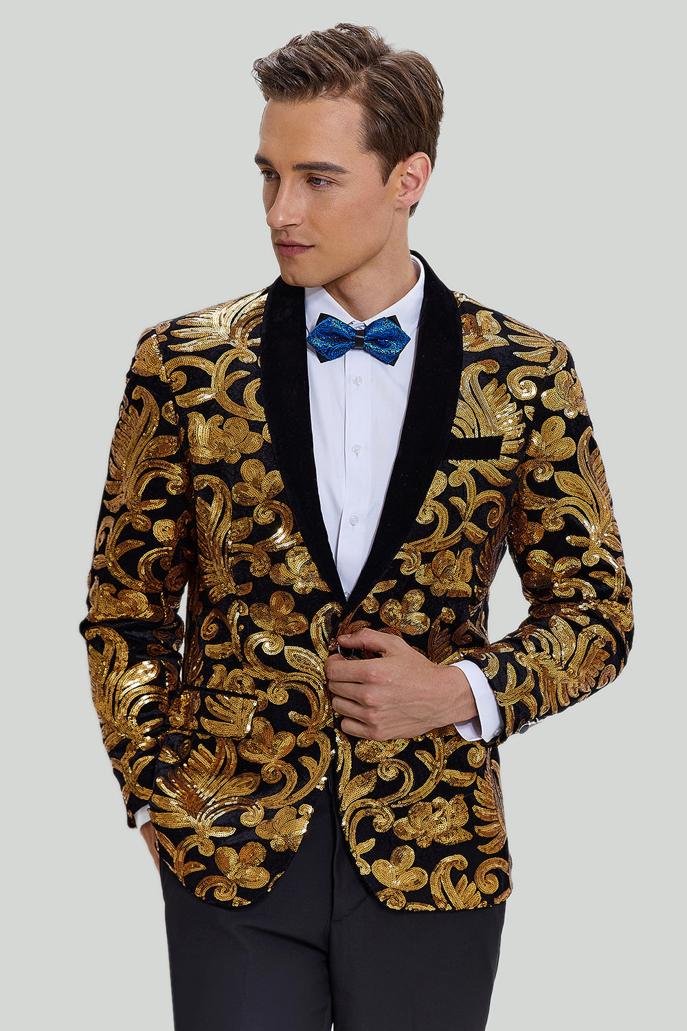 Blazer Un Bottón Dorado Chaqueta para hombres