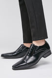 Negro Zapatos formales de cuero con cordones para hombre