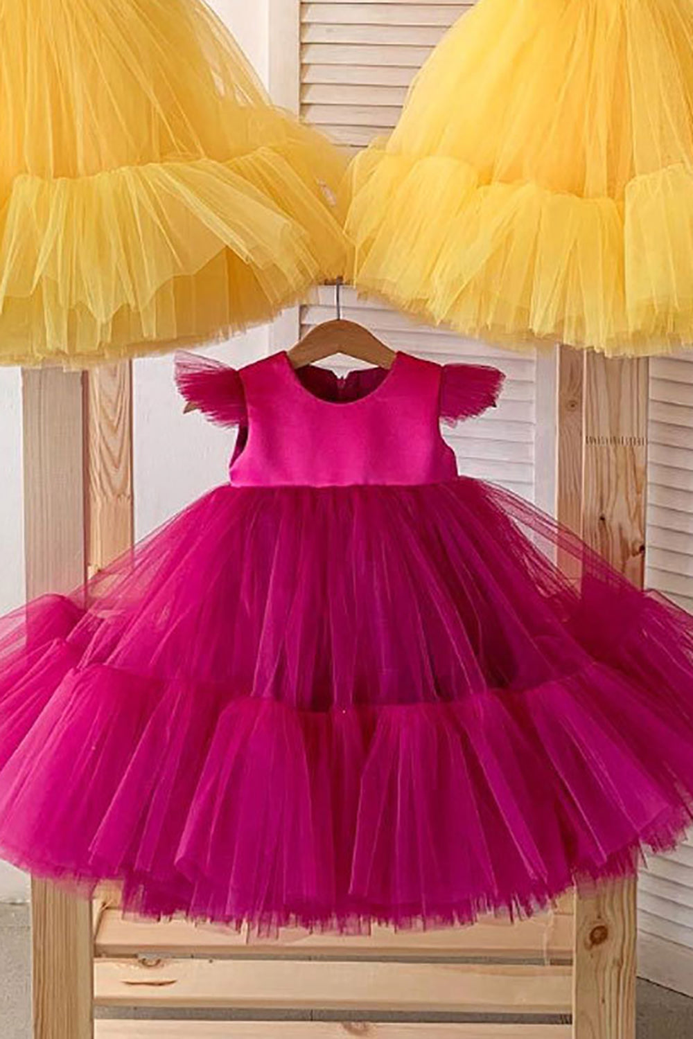 Tul Fucsia Vestidos de Pajecitas