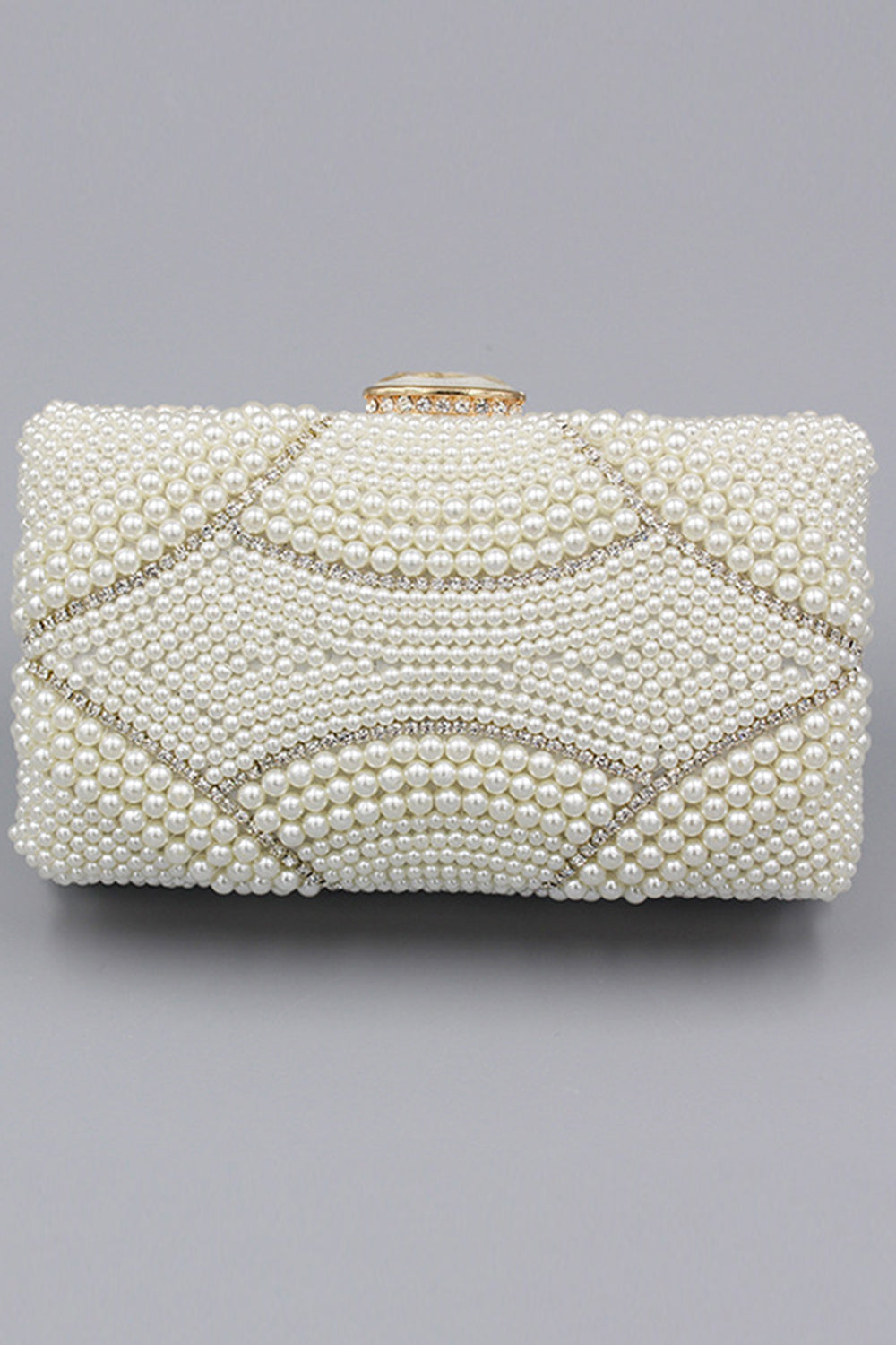 Clutch de fiesta Ivory Beaded Pearls
