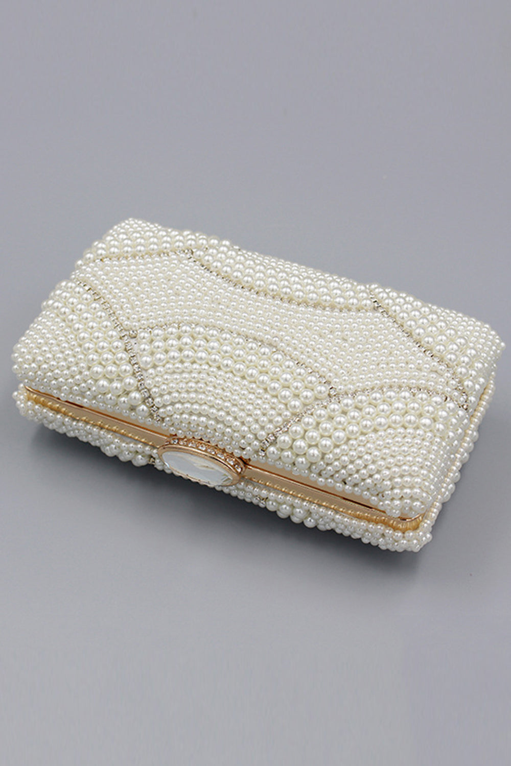 Clutch de fiesta Ivory Beaded Pearls