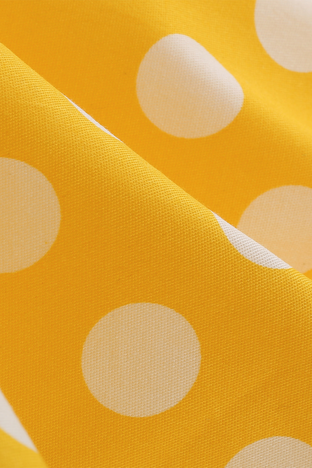 Vestido amarillo de lunares de primavera de 1950