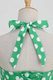 Vestido Pin Up de Lunares Verdes de la década de 1950