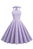 Vestido Vintage Halter A Cuadros