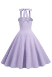 Vestido Vintage Halter A Cuadros