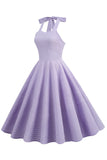 Vestido Vintage Halter A Cuadros