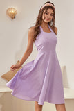 Halter Vestido Vintage A Cuadros Púrpura