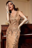 Lentejuelas 1920s Vestido Largo