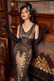 Lentejuelas champán vestido de 1920