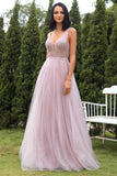 Blush Tulle & Sequins Vestido de Graduación